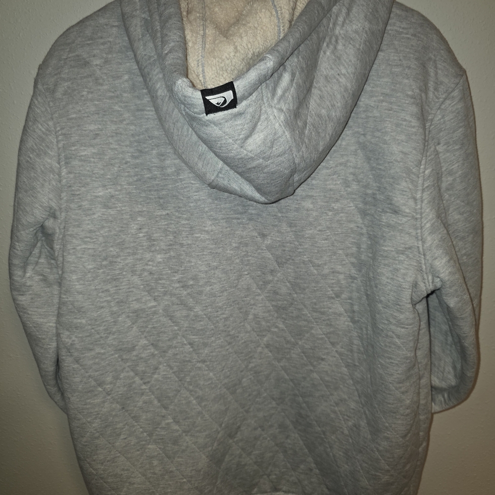 Quiksilver Gray Sherpa-Lined Zip-Up Hoodie with Hood - Picture 4 of 4